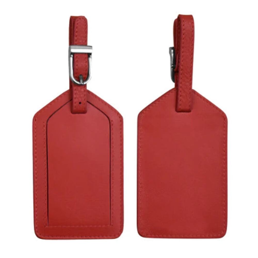 Leather Luggage Tag | Cherry Red